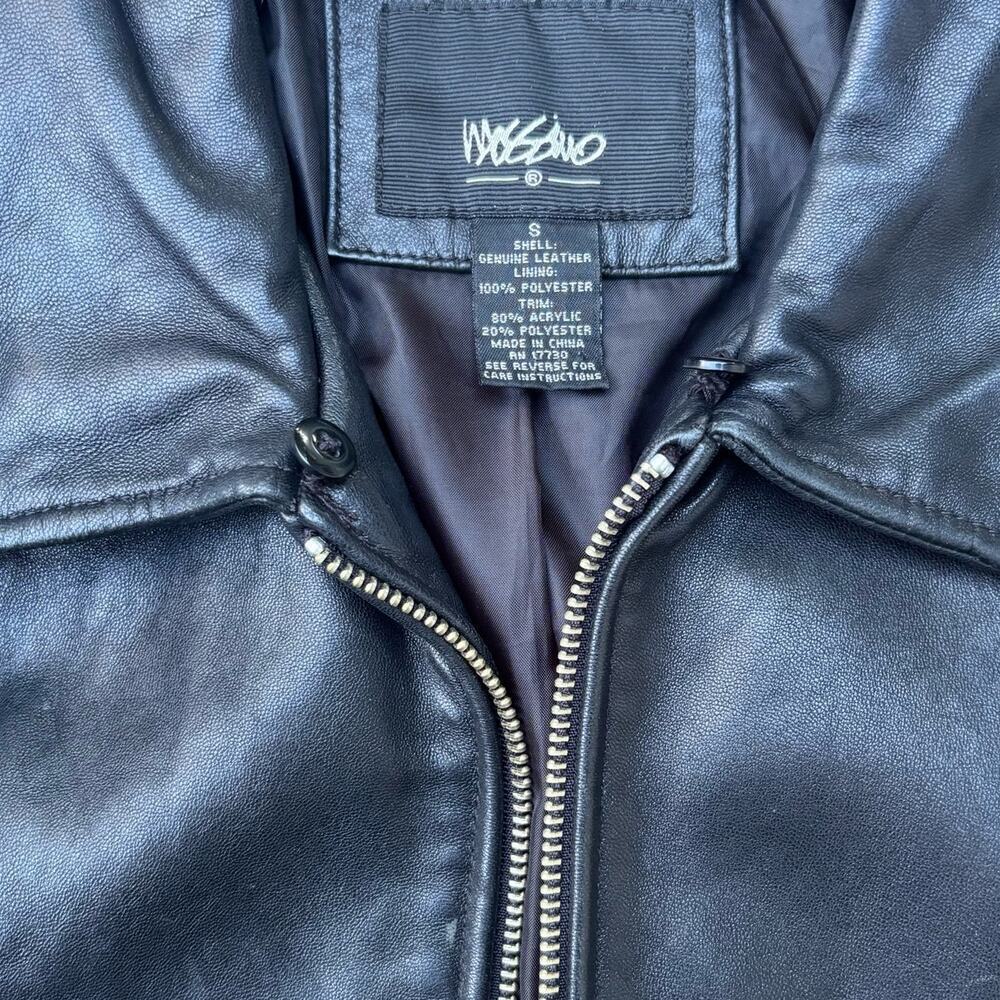 Mossimo Leather Jacket Womens Size S Zip Pockets Cuffs Lined Relaxed - Picture 4 of 8